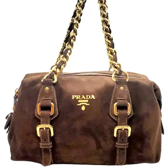 Prada | Bags | Vintage Prada Brown Leather Shoulder Bag